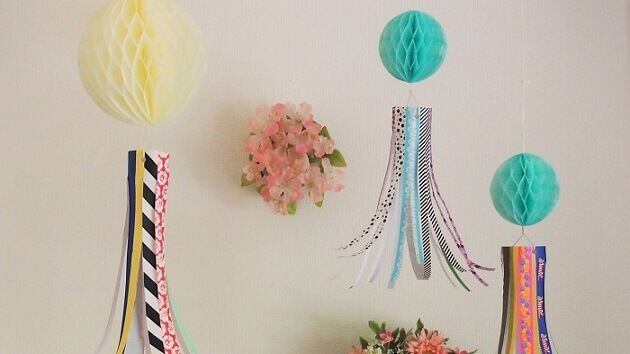 セリアのグッズで七夕の吹き流し作り マンションのリビングにぴったり くふうlive