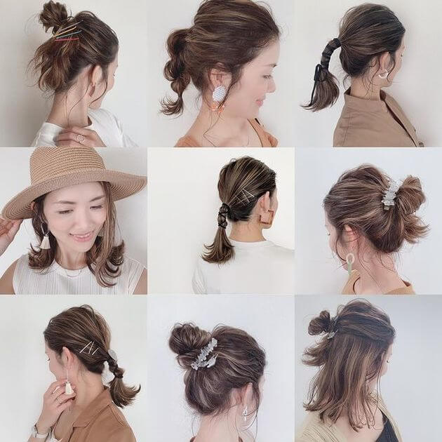 おしゃれもキレイも叶う 大人女子向け 真夏のミディアムヘアアレンジ 12選 くふうlive