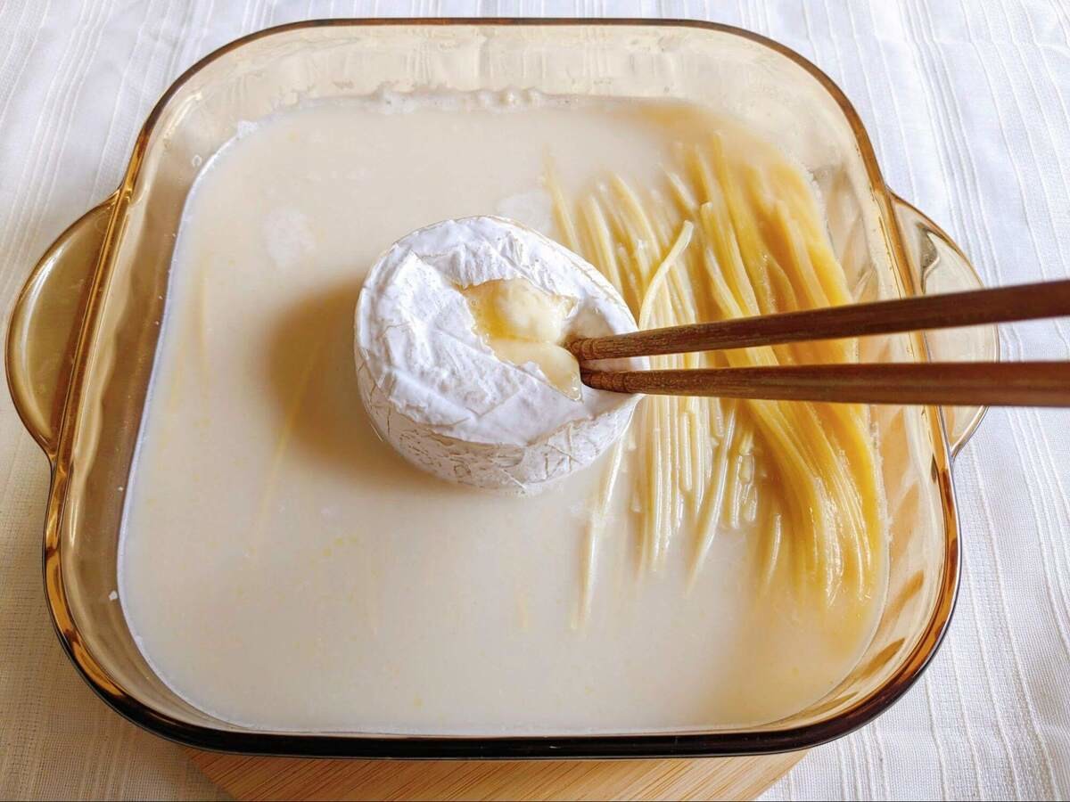 「北海道生乳100%使用カマンベールで濃厚チーズパスタ」
