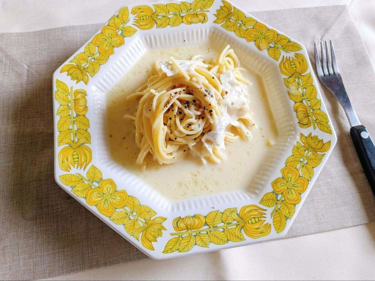 「北海道生乳100%使用カマンベールで濃厚チーズパスタ」